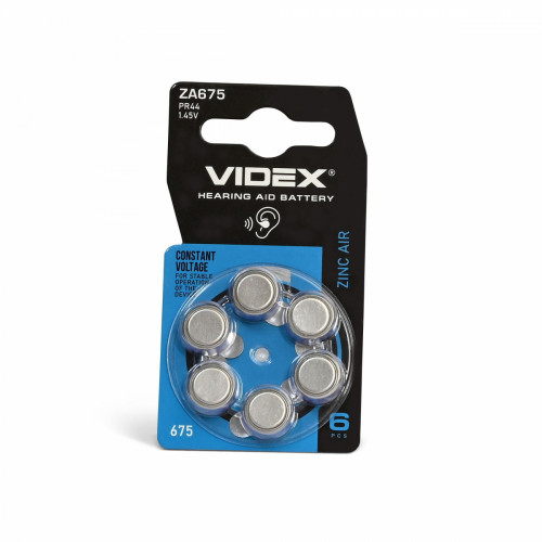 Zinc Air battery VIDEX ZA675 (PR44) 6pcs BLISTER 