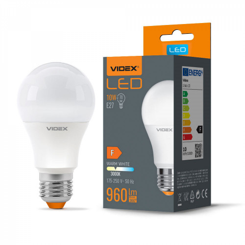 Spuldze LED E27 10W, 960Lm 3000K, stars<240* (A60-standarta) VIDEX VLE-A60e-10273 (silti balta gaisma)