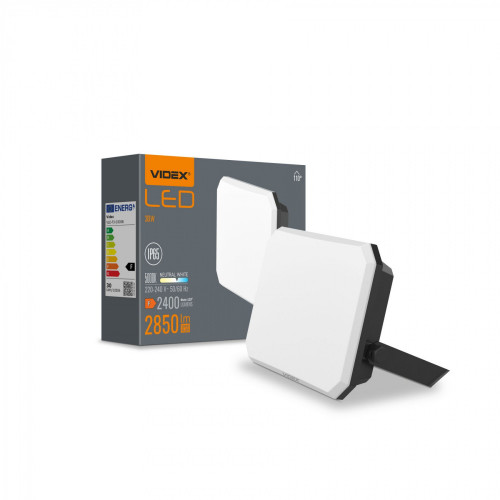 Prožektors LED 30W, 2400Lm 5000K, VIDEX F3 VLE-F3-0305B (neitrāli balta gaisma)