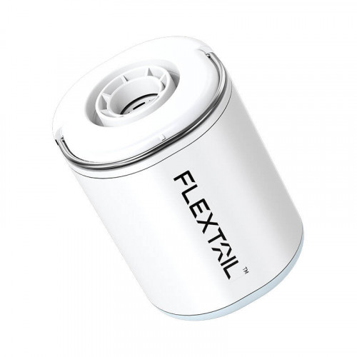 Pārnēsājams, uzlādējams mini pumpis Flextail Tiny Pump 2X-B (3-in-1) funkcijas: 1-Gaisa pumpis, 2-Vakuma sūknis, 3-LED lukturis, balts