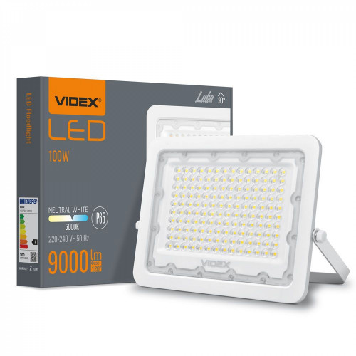 Prožektors LED 100W, 9000Lm 5000K, VIDEX VLE-F2e-1005W LUCA (neitrāli balta gaisma)