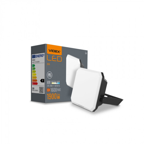 Prožektors LED 20W, 1600Lm 5000K, VIDEX F3 VLE-F3-0205B (neitrāli balta gaisma)