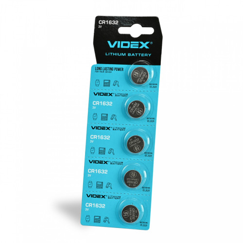 Baterija CR1632 VIDEX (5 gab.) 3V Lithium 130mAh