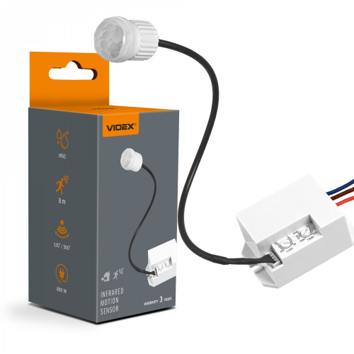 PIR motion and light sensor VIDEX VL-SPR24 800W IP65