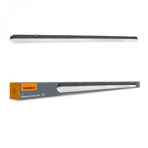 Niiskuskindel lineaarne valgusti (-25°C~+40°С) LED 50W 1500mm 8000Lm 5000K IP65 VIDEX VL-BNWL05-50155B | must – niiskuskindel valgusti ladudele ja tootmishoonetele