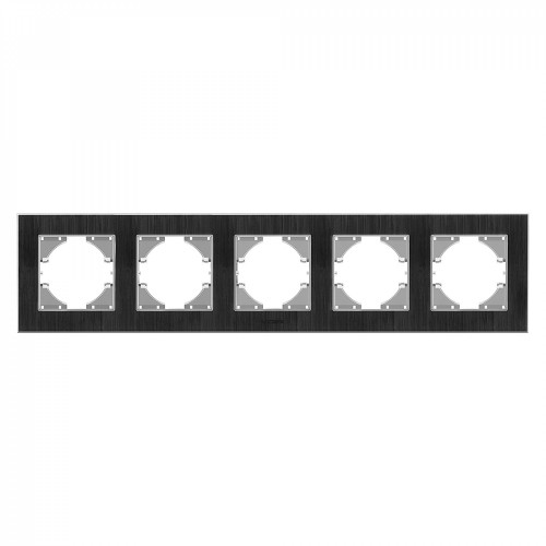 Frame black aluminum 5 gang horizontal VIDEX BINERA