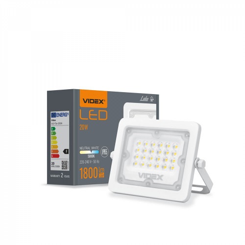Prožektors LED 20W, 1800Lm 5000K, VIDEX VLE-F2e-205W LUCA (neitrāli balta gaisma)