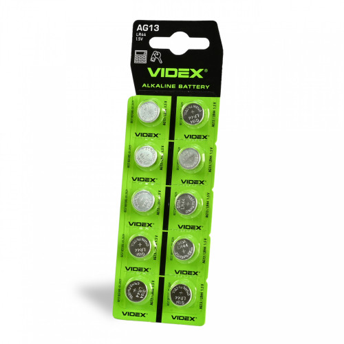 Button cell batteries Videx AG13/LR44 BLISTER CARD 10 pcs