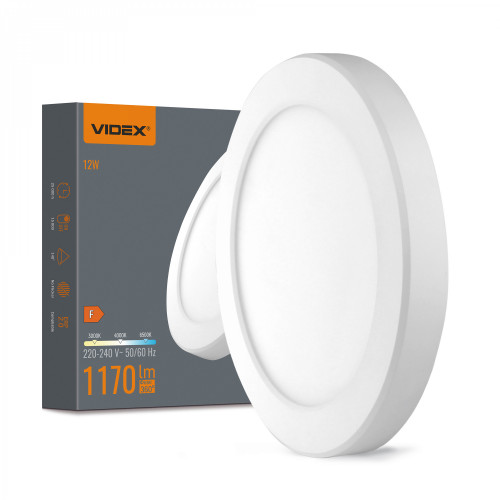 VIDEX DL6R-12CW – LED Ceiling Light 12W, 3CCT (3000K/4000K/6500K), 1170 lm, White