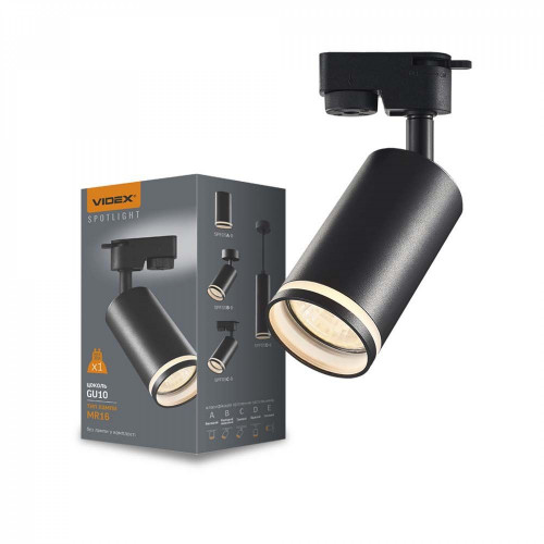 Sliedes gaismeklis Spot GU10 VIDEX VL-SPF05C-B SKOT-BLACK, melns