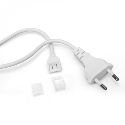 LED strip connector with power cable for 220V socket + end cap VIDEX VL-LST-CB65-FC06 – Direct connection to the grid without complex tools